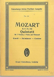Pocket Score ~ MOZART: Quintet E major K.V. 614 - Picture 1 of 1