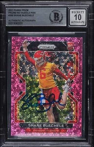 Shane Buechele 2021 Panini Prizm #396 No Huddle Pink Disco Rookie RC Auto /15 - Picture 1 of 2