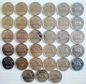 LOTE 33 CANADIENSES 5 CENTAVOS DE 2012 **** 33 PIEZAS DE 5 CENTAVOS CANADÁ DE 2012 - Imagen 1 de 5