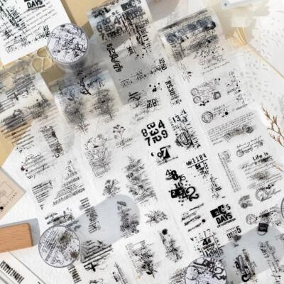 Cinta adhesiva retro PET álbumes de recortes hágalo usted mismo álbum de tarjetas de diario pegatinas decorativas Foto 1 de 4