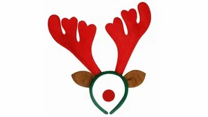 CINTAS FESTIVAS NARIZ ROJA RUDOLPH RENO NAVIDAD DIADEMA SECRET SANTA - Imagen 1 de 1