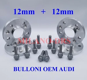 4 DISTANZIALI RUOTA 12+12mm AUDI Q5 / SQ5 / RSQ5 + BULLONI OEM AUDI - Imagen 1 de 2