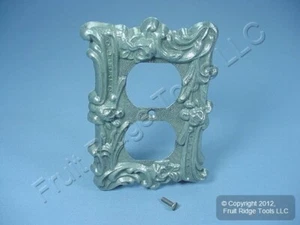 Leviton Antique Silver Metal Receptacle Wallplate Duplex Outlet Cover 89603-ASP - Picture 1 of 4