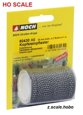NOCH 60430 HO Scale Cobblestone Stone Road Street Roll 3.2ft NEW $0 Shipping - Image 1 of 2