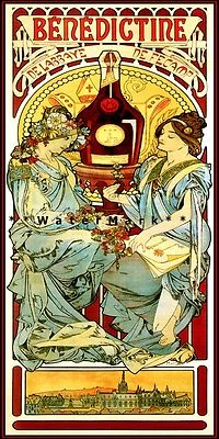 Impresión de póster benedictino 1895 licor vintage estilo retro arte Art Nouveau Mucha Foto 1 de 4