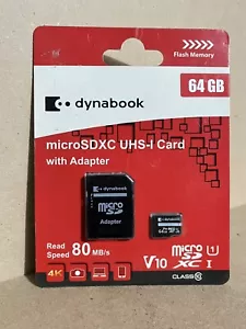 DynaBook 64GB, mSD Card With Adapter Class 10 - Picture 1 of 2