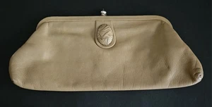 Vintage Leder Kisslock Clutch Handtasche - Bild 1 von 9