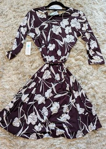 Leota Women’s Large Faux Wrap Dress With 3/4 Sleeves - Picture 1 of 3