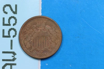 1868 2C TWO 2 CENT PEICE COPPER EARLY US TYPE COIN RW-552 - Image 1 of 2