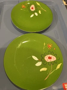 Kate Spade Set Of 2 Rutherford Circle - Floral Coupe Accent LENOX 9” Green - Picture 1 of 3