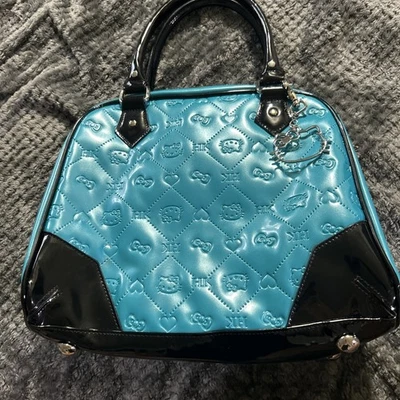 Hello Kitty Women's loungefly  Shoulder Bag Themed Purse Metallic Blue/black - Image 1 of 4