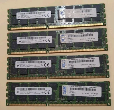 4 X 16GB (64GB) Micron MT36KSF2G72PZ-1G4E1HE 2RX4 PC3L-10600R ECC Server Memory - Image 1 of 4