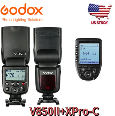 US Godox V850II GN60 1/8000s HSS Camera Flash + XPro-C Compatible For Canon - Image 1 of 4