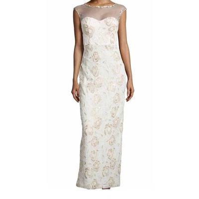 Sue Wong Ivory Illusion Rose Embroidered Gown Dress Sz 6 8 Event Formal Fairy  - Image 1 of 4