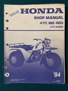 Official Honda ATC Big Red ATC 200ES Shop Manual 84 #6186900 Original Loose Leaf - Picture 1 of 8