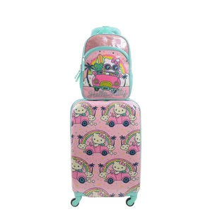 HELLO KITTY pink hard sided suitcase with backpack luggage set 2 PCS NEW NWT - Picture 1 of 9
