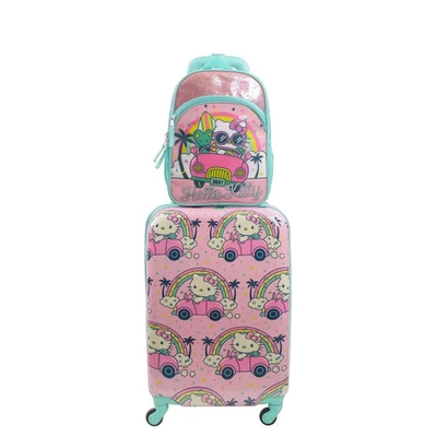 HELLO KITTY pink hard sided suitcase with backpack luggage set 2 PCS NEW NWT - Image 1 of 4