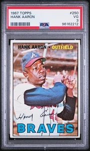 HANK AARON 1967 TOPPS PSA 3 ! *JUST GRADED ! *CENTERED ! *GORGEOUS COLORS ! LOOK - Picture 1 of 2
