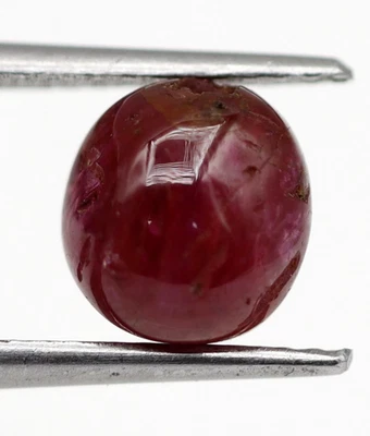 2.49 Ct Natural Loose Ruby Cabochon Oval Shape Drilled Bead Red Gemstone 6 mm - Image 1 of 4