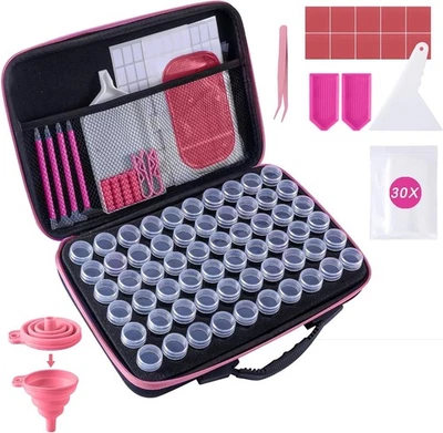 Contenedores de almacenamiento de arte de diamantes 60 ranuras accesorios y herramientas de pintura de diamantes Foto 1 de 4