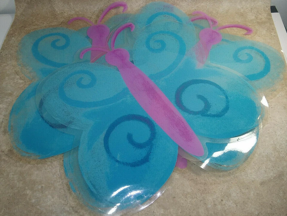 Juego de 6 manteles individuales de plástico de goma flexibles en forma de mariposa azul y púrpura resorte Foto 1 de 4