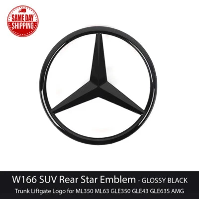 Insignia estrella arranque trasero negro brillante para Mercedes Benz GLE W166 SUV A1668170016 Foto 1 de 4