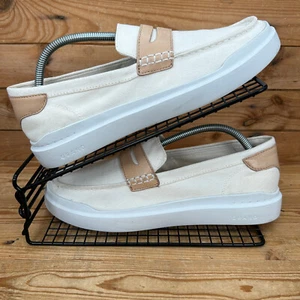 Cole Haan Loafers Womens Size UK 8 Beige Grandpro Rally Penny Canvas Shoes - Picture 1 of 13