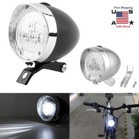 Classic Vintage LED Bike Headlight Bicycle Retro Head Light Front Fog Lamp US
