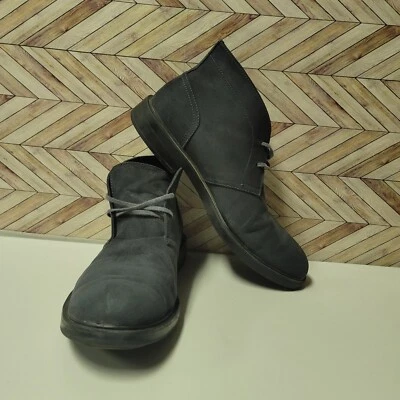 Calvin Klein 男式灰色麂皮绒牛津鞋 11.5 码踝很好 — 第 1/4 张图片