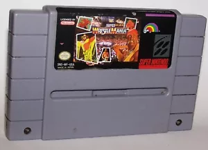 Vintage 1992 WWF Super WrestleMania SNES Super Nintendo Video Game Cartridge - Picture 1 of 2