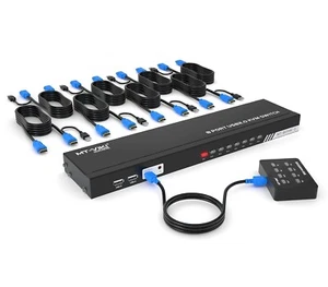 KVM Switch HDMI 8 Ports, MT-VIKI 4K@30Hz Rackmount USB HDMI KVM Console ... - Picture 1 of 8