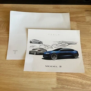 Tesla Model 3 Drawing Pre-Order Thank You Elon Musk Car Sketch - Bild 1 von 5