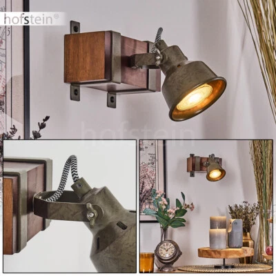 Industrial Wand Leuchte Lampe Wohn Schlaf Zimmer Raum Beleuchtung Vintage Holz  - Bild 1 von 4