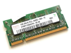 Memoria Ram Sodimm So-dimm Hynix HYMP112S64CP6 1GB 1G 1 G Gb PC2-6400S DDR2-800 - Foto 1 di 1