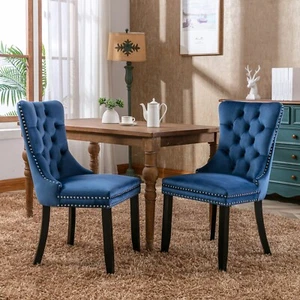 Nikki Modern Tufted Velvet Dining Chair - Solid Wood, High-end Contemporary - Picture 1 of 12