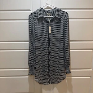 Max Studio Blouse Dress Geometric Print Long Sleeve Shirt Dress XL - Picture 1 of 7