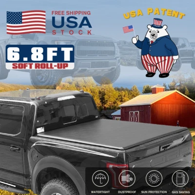 6.8ft Bed Tonneau Cover For 1999-2016 F250 F350 SuperDuty 81.9" Soft Roll-up Foto 1 de 4