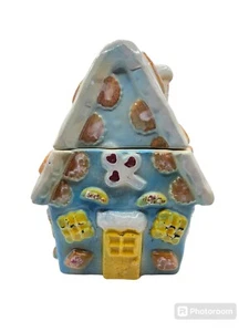 Vintage Ucagco Ceramic Gingerbread Cookie House Cabin Jar Made In Japan Adorable - Picture 1 of 13