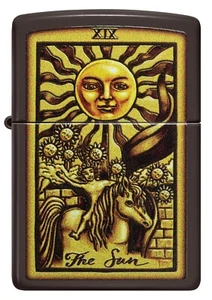 GENUINE ZIPPO LIGHTER TAROT CARD DESIGN BROWN (97452) GIFT BOXED - Picture 1 of 5