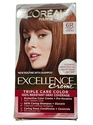 L'Oreal Paris Excellence Crema 6R Marrón Rojizo Claro Triple Cuidado Color Permanente Foto 1 de 4