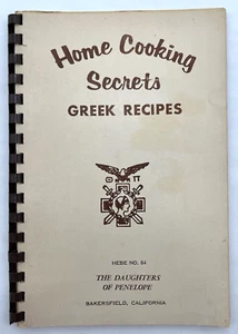 Daughters of Penelope Greek Cookbook 60s 70s Home Cooking Secrets Bakersfield CA - Imagen 1 de 4