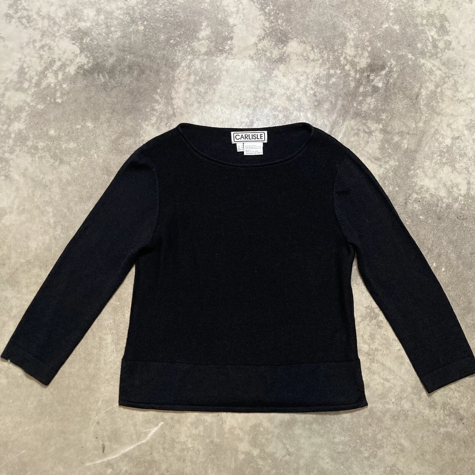 Suéter Carlisle Mujer Talla M Negro Lana Niño Mezcla Mohair Cuello Redondo Minimalista Foto 1 de 4