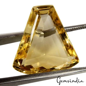 Piedra preciosa facetada de corte elegante citrino amarillo natural sin tratar de 16,10 quilates para joyería - Imagen 1 de 7