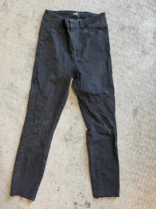 Paige Margot Skinny Jeans Women's 30 Black Mid Rise Charcoal Wash Raw Hem - Picture 1 of 7