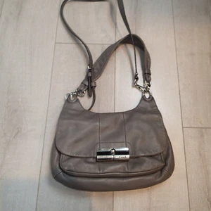 Coach Hobo Gray Leather Shoulder Bag - Picture 1 of 12
