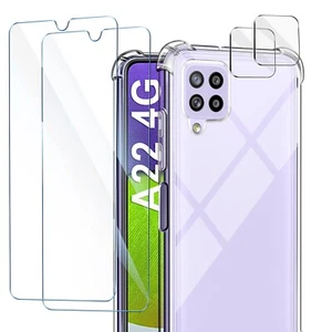 Cover Samsung Galaxy A22 4G 2 Pezzi Vetro Temperato e 2 Pezzi Pellicola camera - Imagen 1 de 8