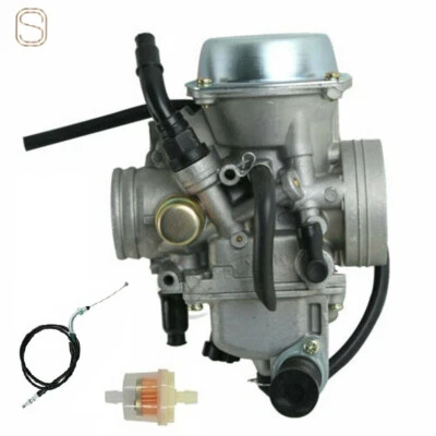 Carburetor & Throttle Cable for Honda Big Red 250 ATC250ES ATC250SX 1985-1987 - Image 1 of 4