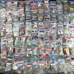 Colección de monedas Lote de 1508 monedas del mundo diferentes con banderas para una carpeta! - Imagen 1 de 8