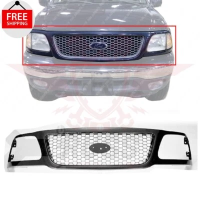 New Front Grille Black Shell with Silver Insert Fits 1999-2003 F-150/1999 F-150 Foto 1 de 2