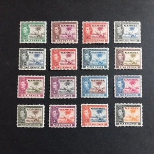 ENGLISCHE KOLONIEN - GAMBIA 1938 / GEORG VI., SERIE VON 16 WERTEN INT / LING MNH / MH - Bild 1 von 2